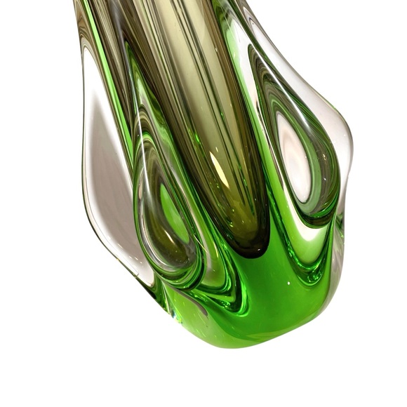 Vintage 1960s Murano Art Glass Sommerso Stretch Fingers Swung Vase 11" Italy - Picture 9 of 15
